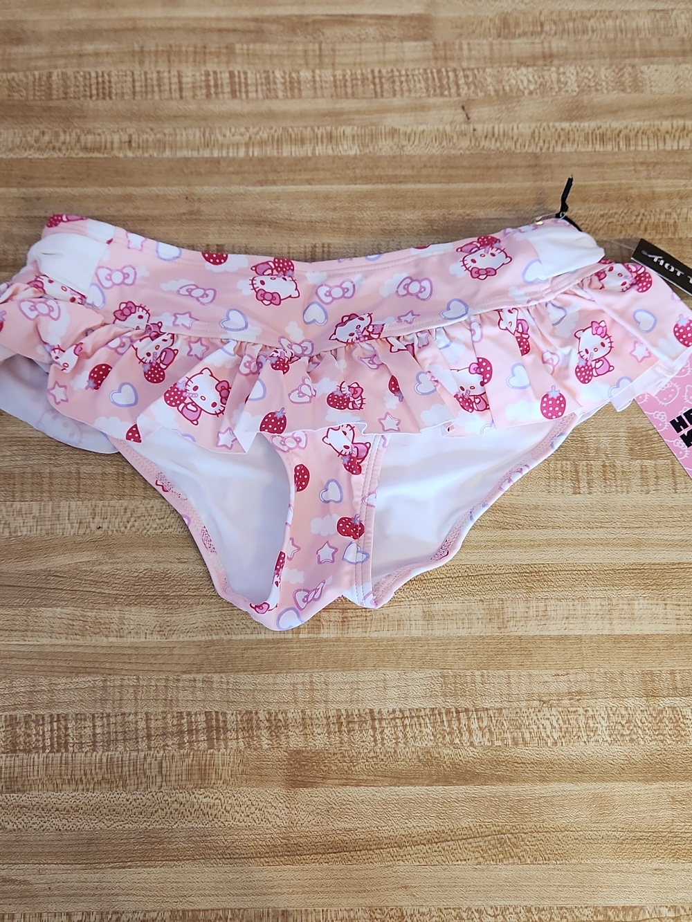 Hot Topic x Sanrio Hello Kitty Pink & White Bikini Set with Ruffle Skirt, XS - Picture 6 of 10